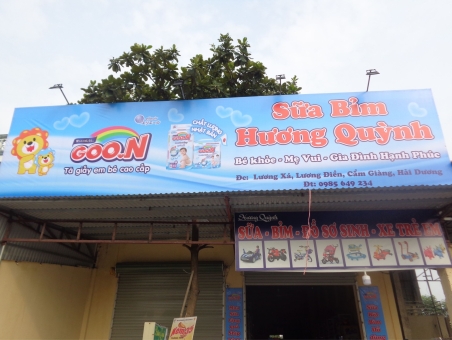 BIỂN QUẢNG CÁO ĐẠI LÝ BỈM SỮA Ở TẠI CẨM GIÀNG HẢI DƯƠNG