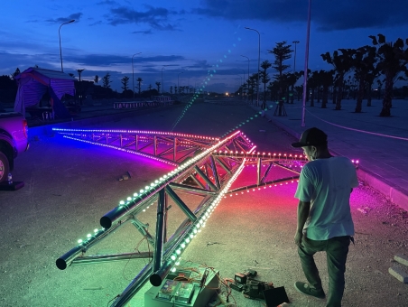 THI CÔNG TRANG TRÍ ĐÈN LED KHU ĐÔ THỊ HOÀNG THANH NAM SÁCH HẢI DƯƠNG