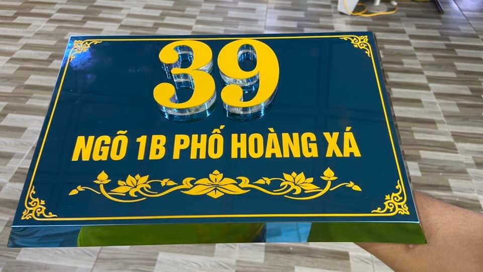 BIỂN SỐ NHÀ KIM LOẠI MÀU 