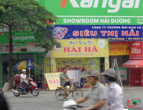 THI CÔNG BIỂN QUẢNG CÁO BÁNH KINH ĐÔ VỀ CÁC ĐẠI LÝ HẢI DƯƠNG