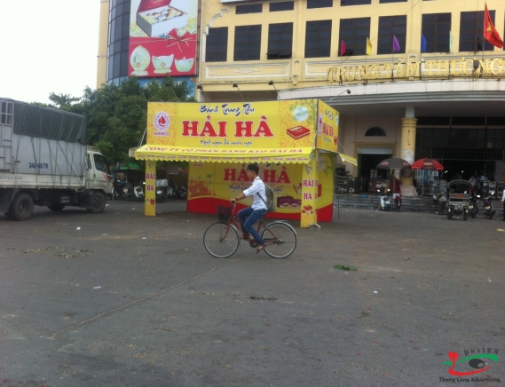 THI CÔNG BIỂN QUẢNG CÁO BÁNH KINH ĐÔ VỀ CÁC ĐẠI LÝ HẢI DƯƠNG