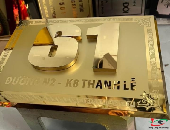 BIỂN SỐ NHÀ BIỂN BIỆT THỰ  INOX 304