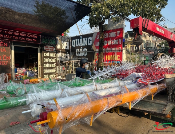 THI CÔNG ĐÈN LED CÂY THÔNG Ở KHU ĐÔ THỊ HẢI DƯƠNG
