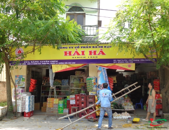 THI CÔNG BIỂN QUẢNG CÁO BÁNH KINH ĐÔ VỀ CÁC ĐẠI LÝ HẢI DƯƠNG