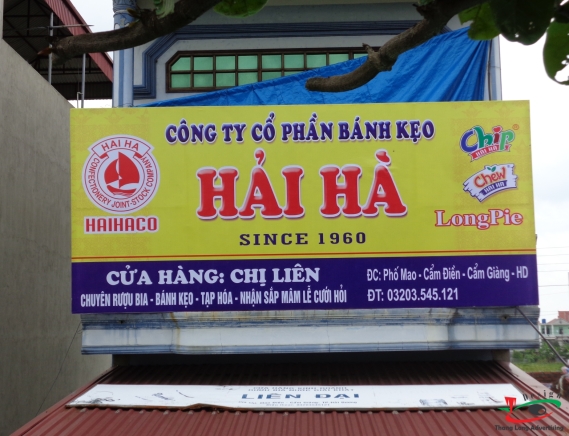 THI CÔNG BIỂN QUẢNG CÁO BÁNH KINH ĐÔ VỀ CÁC ĐẠI LÝ HẢI DƯƠNG