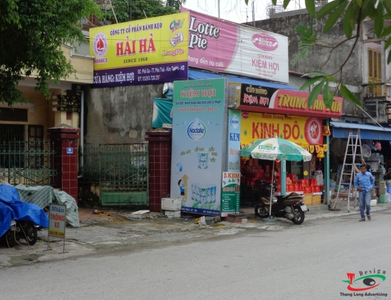 THI CÔNG BIỂN QUẢNG CÁO BÁNH KINH ĐÔ VỀ CÁC ĐẠI LÝ HẢI DƯƠNG
