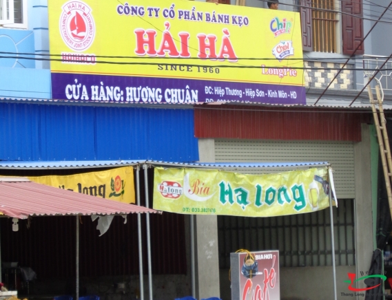 THI CÔNG BIỂN QUẢNG CÁO BÁNH KINH ĐÔ VỀ CÁC ĐẠI LÝ HẢI DƯƠNG
