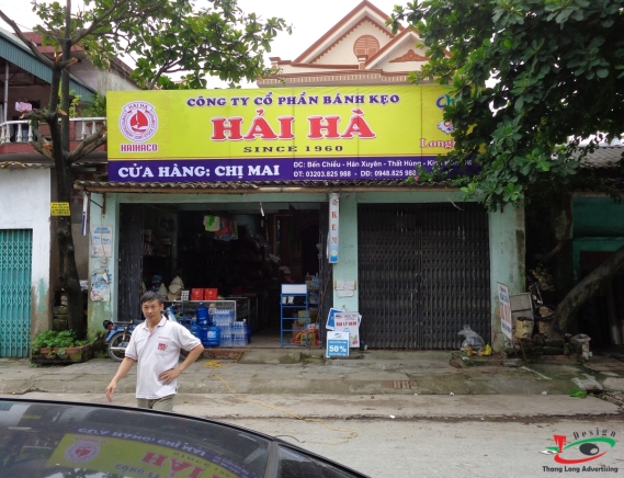 THI CÔNG BIỂN QUẢNG CÁO BÁNH KINH ĐÔ VỀ CÁC ĐẠI LÝ HẢI DƯƠNG