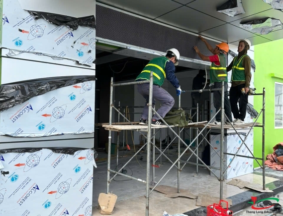 THI CÔNG ỐP ALUMINIUM MÁI SẢNH CÔNG TY AN PHÁT NAM SÁCH HẢI DƯƠNG