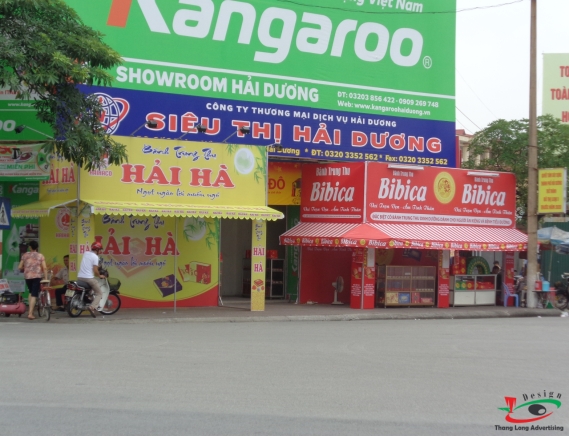 THI CÔNG BIỂN QUẢNG CÁO BÁNH KINH ĐÔ VỀ CÁC ĐẠI LÝ HẢI DƯƠNG