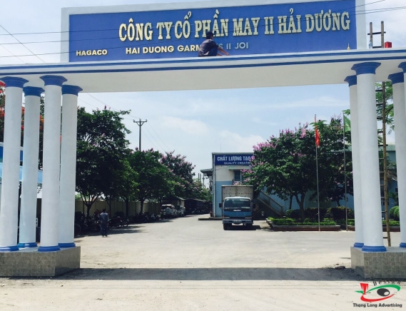 THI CÔNG BIỂN QUẢNG CÁO CHO CÔNG TY MAY ll HẢI DƯƠNG