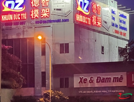 THI CÔNG LẮP ĐẶT LÔ GÔ CÔNG TY TRÊN CAO TẠI HẢI DƯƠNG