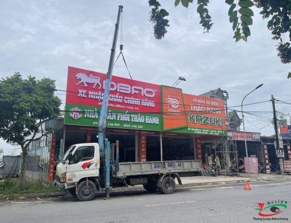 THI CÔNG BIỂN QUẢNG CÁO CHO HÃNG XE ĐẠP ĐIỆN DIBAO 