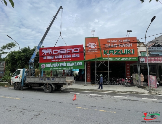 THI CÔNG BIỂN QUẢNG CÁO CHO HÃNG XE ĐẠP ĐIỆN DIBAO 
