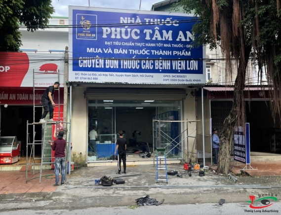 THI CÔNG BIỂN QUẢNG CÁO NHÀ THUỐC KHẢI YÊN