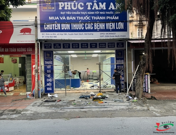 THI CÔNG BIỂN QUẢNG CÁO NHÀ THUỐC KHẢI YÊN