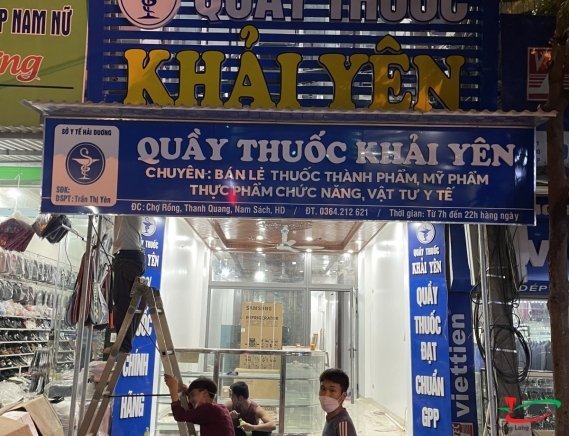 THI CÔNG BIỂN QUẢNG CÁO NHÀ THUỐC KHẢI YÊN