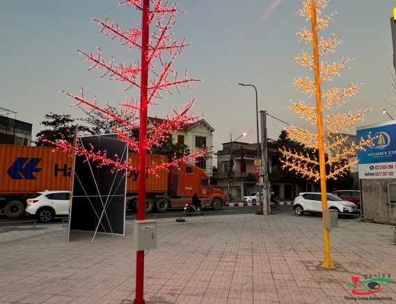 THI CÔNG ĐÈN LED CÂY THÔNG Ở KHU ĐÔ THỊ HẢI DƯƠNG